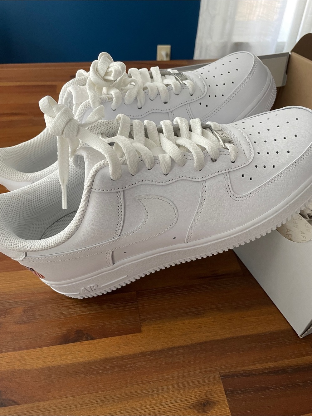 Air Force 1 Nike Women’s Classic Leather Sneakers - All-White Low Top USA shield